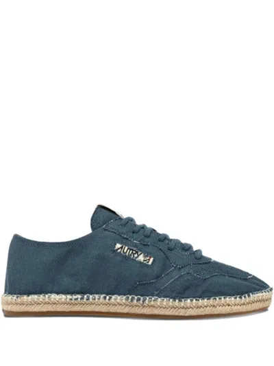 Autry Canvas Sneakers On Espadrille Sole In Blue