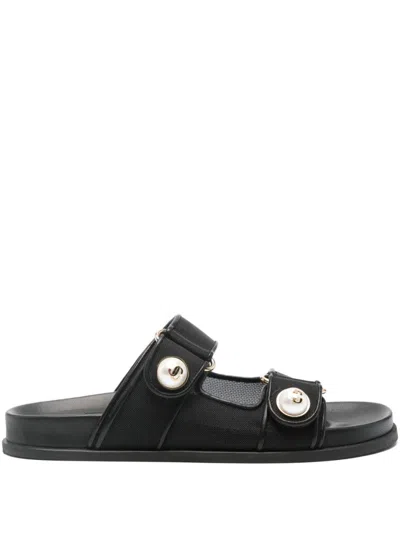 Jimmy Choo 25mm Fayence Leather Sandals In Black