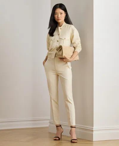 Ralph Lauren Women's Linen-blend Bomber Jacket In Brown