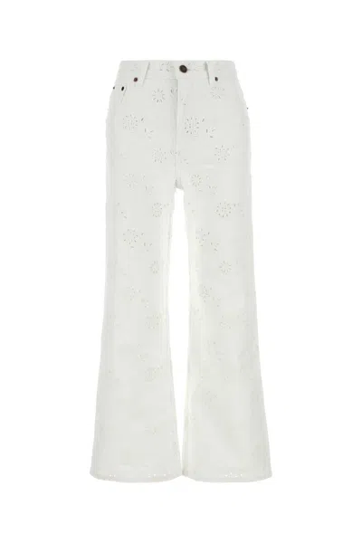 Chloé Jeans In Denim Bianco Donna In White