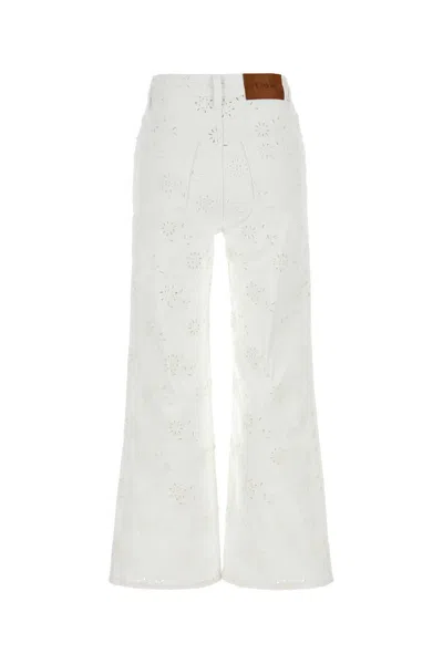 Chloé Jeans In Denim Bianco Donna In White