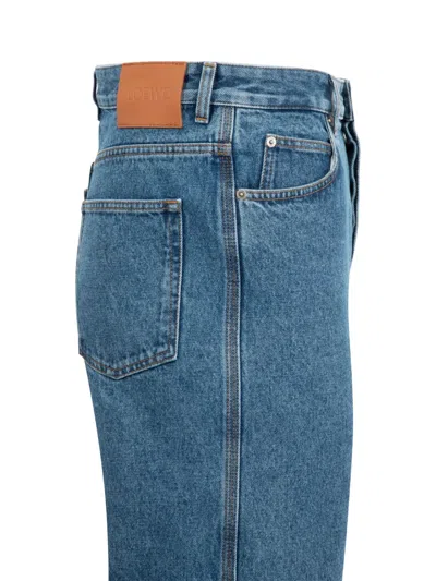 Loewe Anagram Baggy Jean In Blue