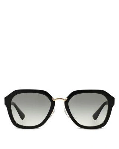 Shop Prada Catwalk Sunglasses, 55mm In Black/gray Gradient