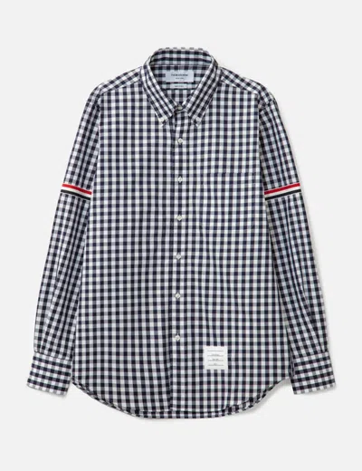 Thom Browne Gingham Check Poplin Armband Shirt In Blue