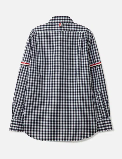 Thom Browne Gingham Check Poplin Armband Shirt In Blue