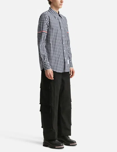 Thom Browne Gingham Check Poplin Armband Shirt In Blue