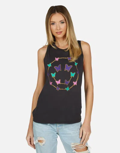 Lauren Moshi Peyton X Butterfly Charm Happyface In Black