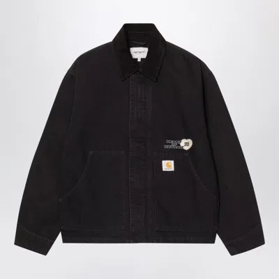 Carhartt Work In Progress Og Arcan Graphic Organic Cotton Canvas Jacket In Black