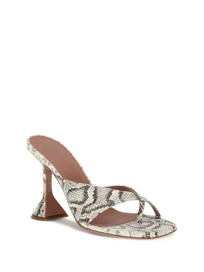 Amina Muaddi 95mm Shiona Snakeskin-effect Sandals In Multi