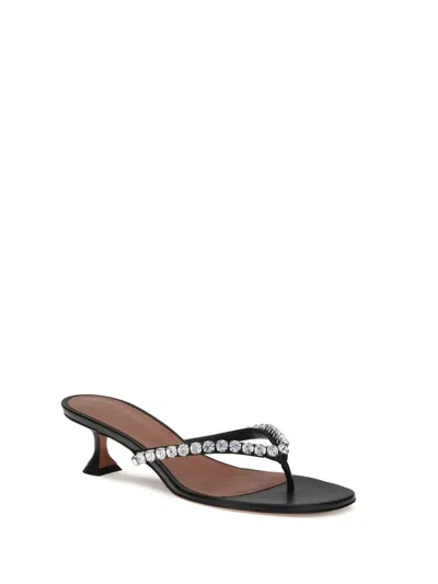 Amina Muaddi Flip-flop High-heeled Sandals In Black