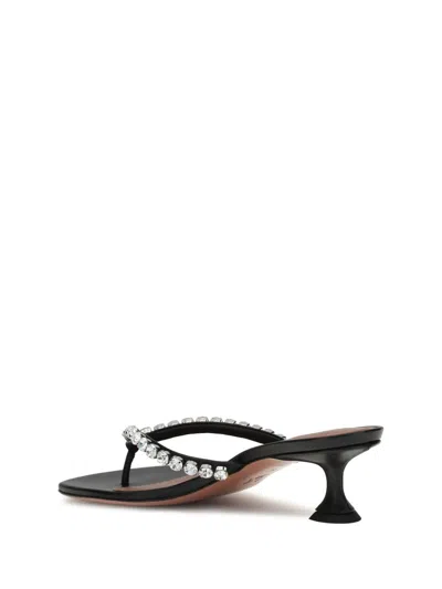 Amina Muaddi Flip-flop High-heeled Sandals In Black