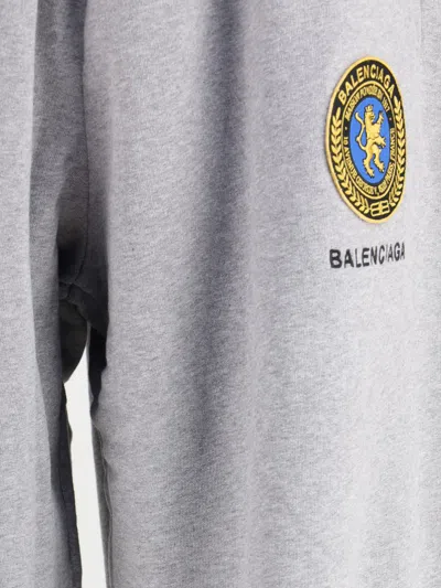 Balenciaga Wide Grey Uniform Merch Trousers In Gray