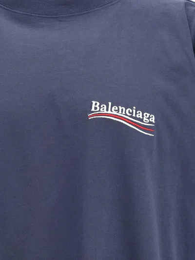 Balenciaga Men Double Political Campaign T-shirt In Blue