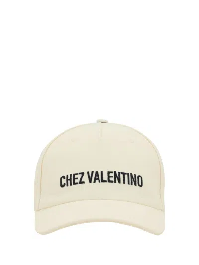 Valentino Baseball Cap With Embroidery In Neutral