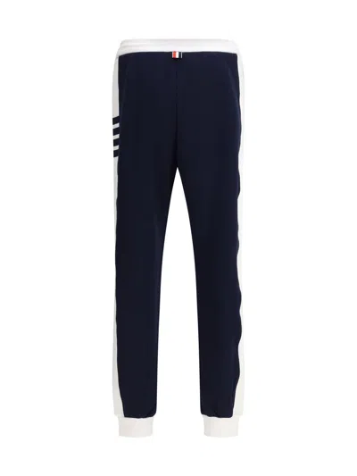Thom Browne Sweatpants With Engineered 4 Bars In Solid Classic Loopback Jersey Clothing In Blue