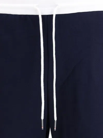 Thom Browne Sweatpants With Engineered 4 Bars In Solid Classic Loopback Jersey Clothing In Blue