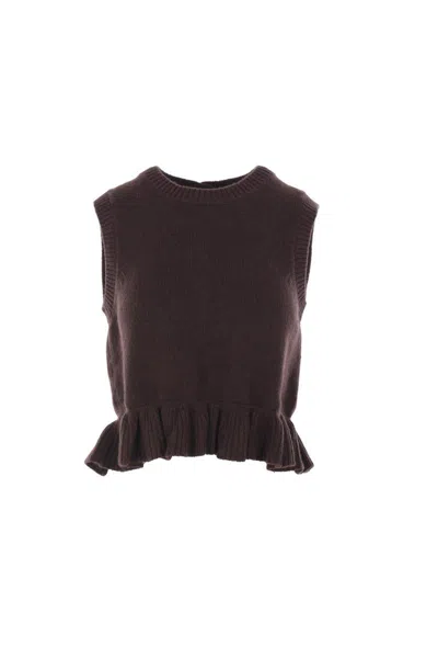 Cecilie Bahnsen Sleeveless Vest In Brown