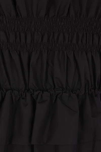 Cecilie Bahnsen Smocked Midi Dress In Black