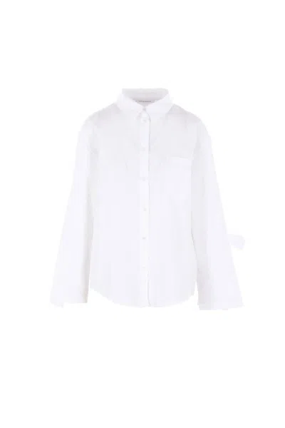 Cecilie Bahnsen Tie-cuff Cotton Shirt In White