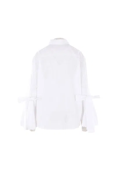 Cecilie Bahnsen Tie-cuff Cotton Shirt In White
