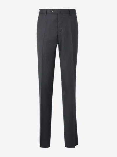 Pt Torino Wool Slim-fit Trousers In Black