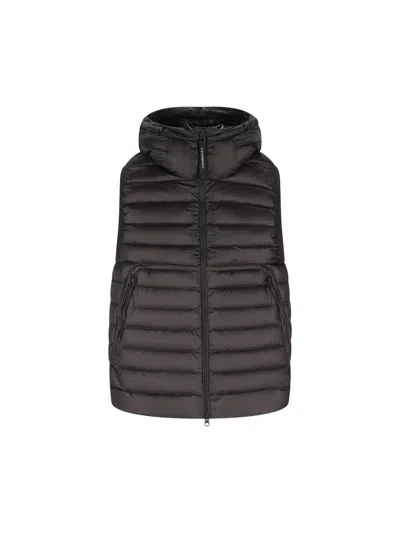C.p. Company Quilted Puffer Gilet - Black In Black