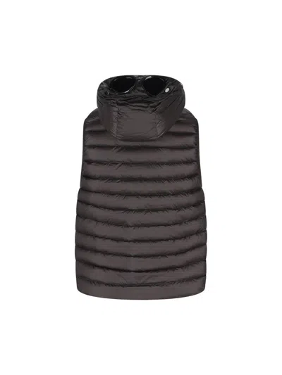 C.p. Company Quilted Puffer Gilet - Black In Black