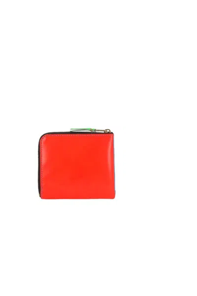 Comme Des Garçons Super Fluo Zipper Purse In Blue