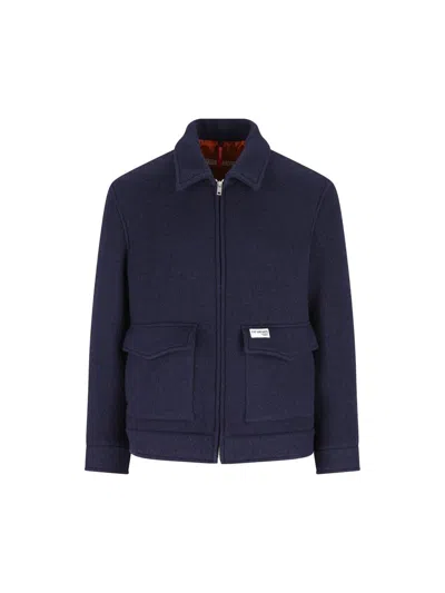 Fay Plush Truck Jacket Archive In Blue