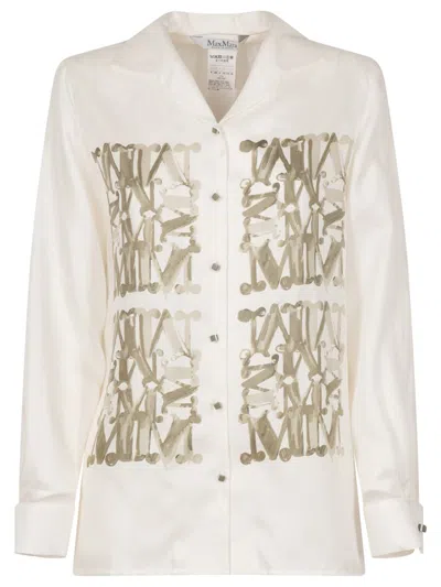 Max Mara Maxmarabesque Print Silk Shirt Clothing In White