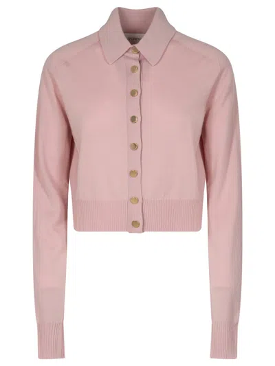 Sportmax Soft Fit Wool Cropped Cardigan Clothing In Pink