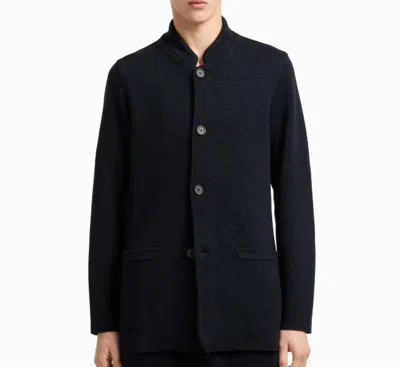 Emporio Armani Giacca Blu Con Pettorina E Cappuccio In Blue