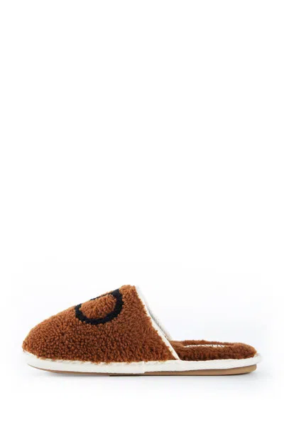 Valentino Ta Chambre Wool Slides In Brown