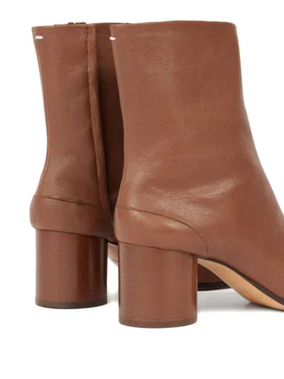 Maison Margiela Coffee-colored Tabi Ankle Boots In Brown
