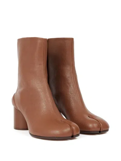 Maison Margiela Coffee-colored Tabi Ankle Boots In Brown