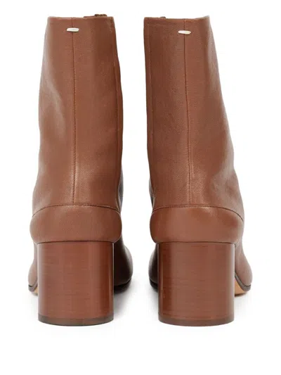 Maison Margiela Coffee-colored Tabi Ankle Boots In Brown