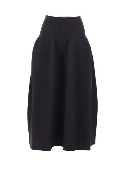 Cfcl Ribbed Flared Skirt In Black