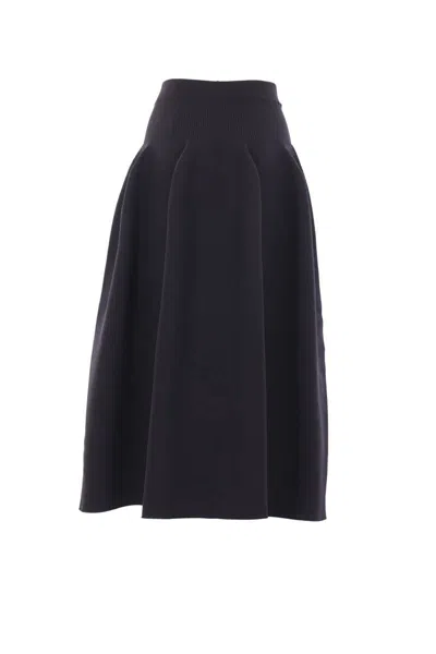 Cfcl Ribbed Flared Skirt In Black