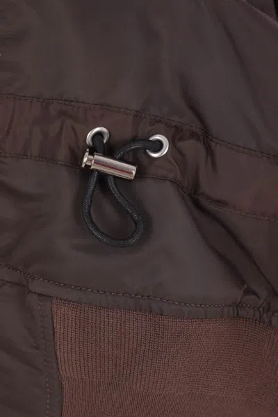 Sacai Drawstring-detail Bomber Jacket In Brown