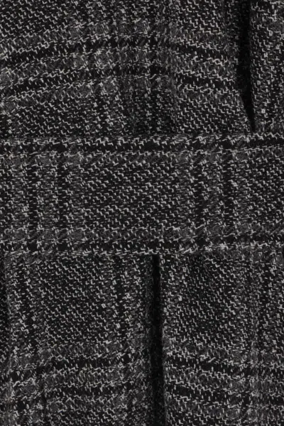 Balenciaga Vintage Checked Wool One Layer Raglan Coat Clothing In Gray
