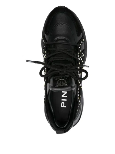 Pinko Ariel Embellished Platform Low-top Sneakers In Black