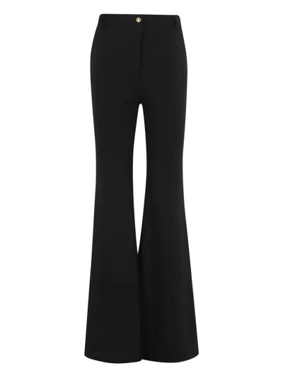 Pinko Flared High-waisted Pants With Side Pockets In Black