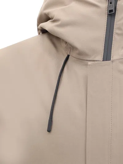 Woolrich Beige Polyester Shell Jacket In Brown