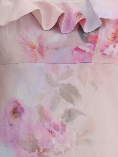 Zimmermann Crush Frill Mini Dress In Pink