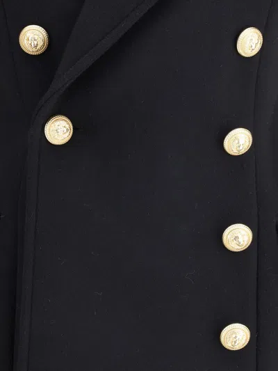 Balmain Coats In Black