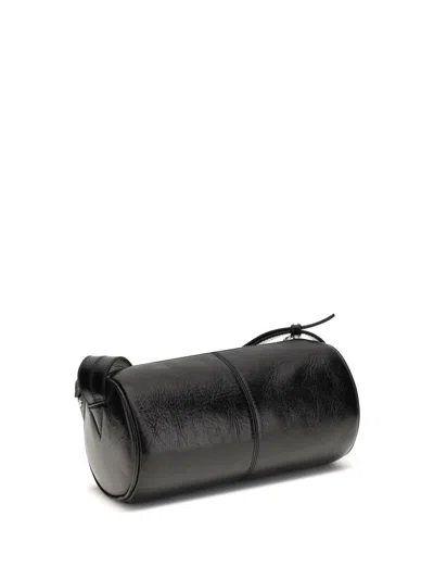 Zadig & Voltaire Black Leather Doudou Vintage Patemt Shoulder Bag In Black
