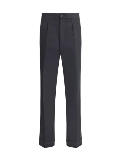 Maison Margiela Wool Pleated Pants In Black