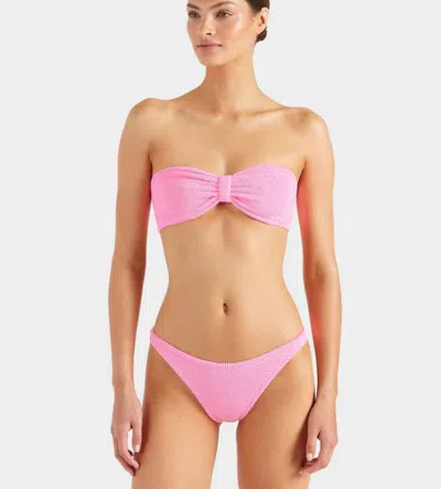 Hunza G Tina Crinkle Strapless Bikini In Pink