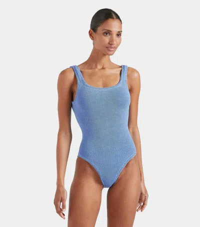 Hunza G Square Neck Swim In Blue