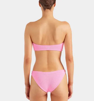 Hunza G Tina Crinkle Strapless Bikini In Pink